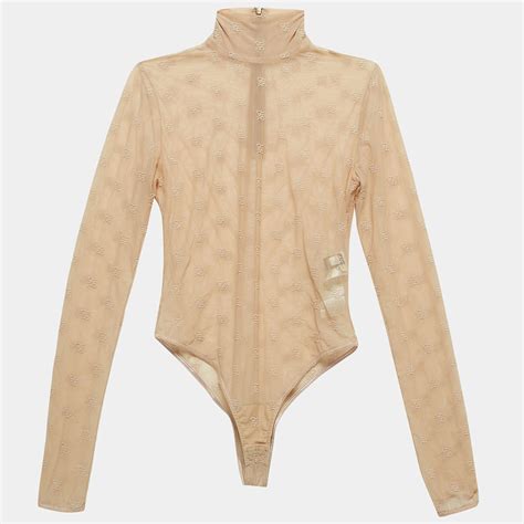 fendi bodysuit beige lace